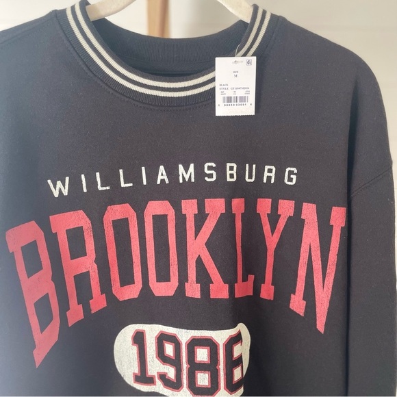 Goodie‎ Two Sleeves Brooklyn Sweatshirt Black Red M NWT - Picture 2 of 4